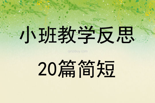 小班教學反思20篇簡短