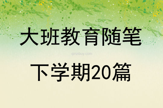 大班教育隨筆下學期20篇