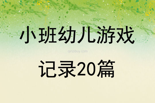 小班幼兒游戲記錄20篇