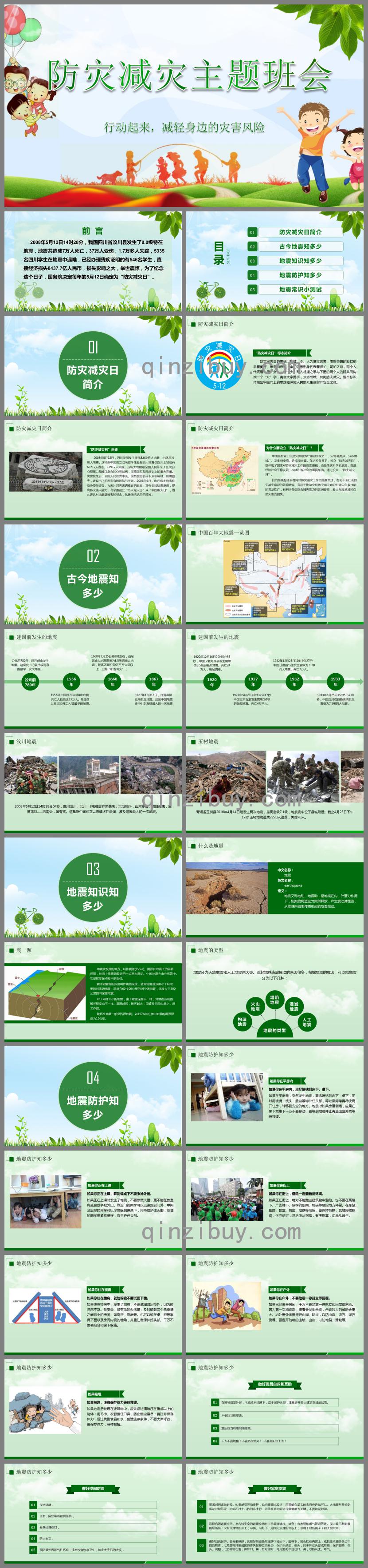 幼兒園防震減災知識講座PPT課件
