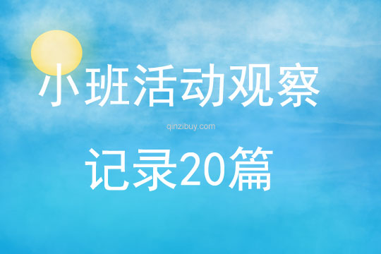 小班活動觀察記錄20篇