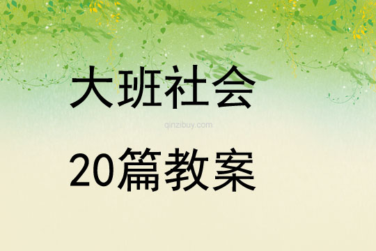 大班社會(huì)20篇教案