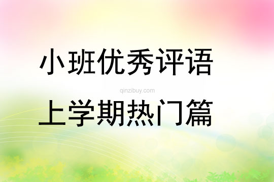 小班優秀評語上學期熱門篇