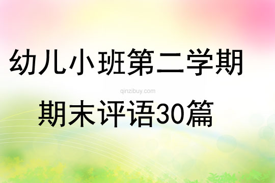 幼兒小班第二學期期末評語30篇