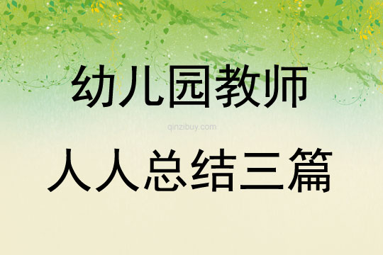 幼兒園教師人人總結三篇