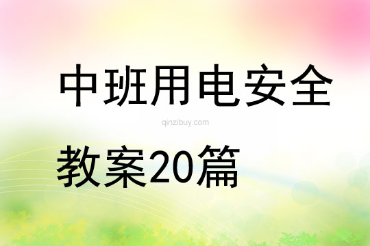 中班用電安全教案20篇