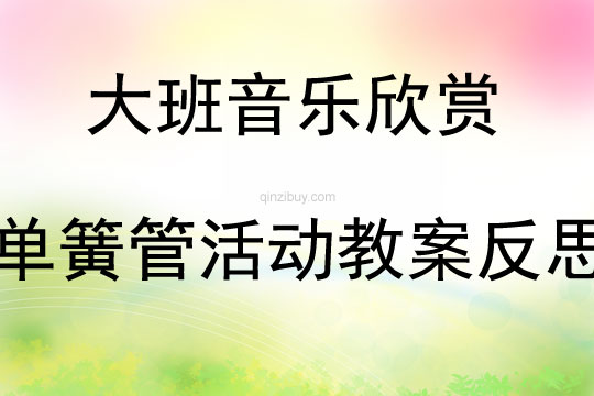 大班音樂欣賞單簧管活動教案反思