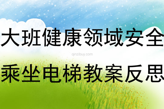 大班健康領(lǐng)域綜合活動安全乘坐電梯教案反思