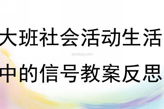 大班社會活動生活中的信號教案反思