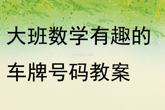 大班數學活動有趣的車牌號碼教案