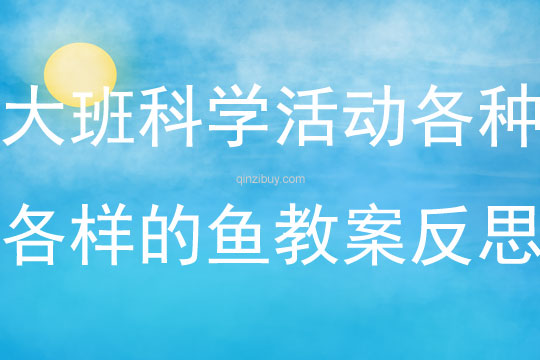 大班科學(xué)活動(dòng)各種各樣的魚(yú)教案反思