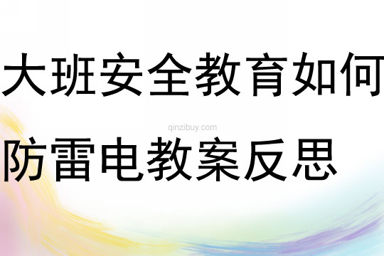 大班安全教育活動如何防雷電教案反思