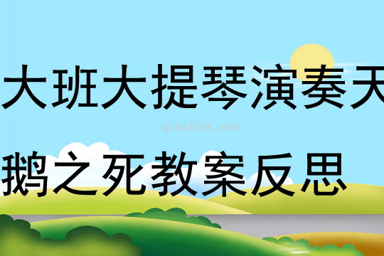 大班音樂(lè)欣賞活動(dòng)大提琴演奏天鵝之死教案反思