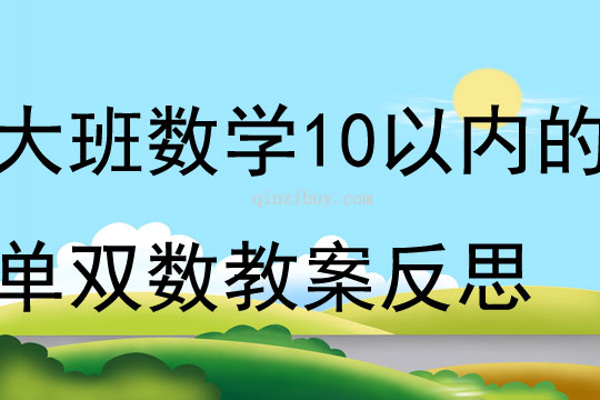 大班數學公開課10以內的單雙數教案反思