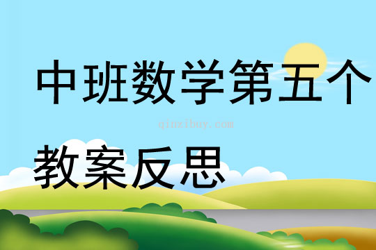 中班數學第五個教案反思