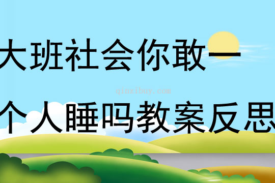 大班社會(huì)活動(dòng)你敢一個(gè)人睡嗎教案反思