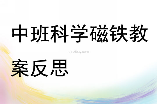 中班科學活動磁鐵教案反思