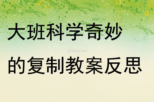 大班科學活動奇妙的復制教案反思