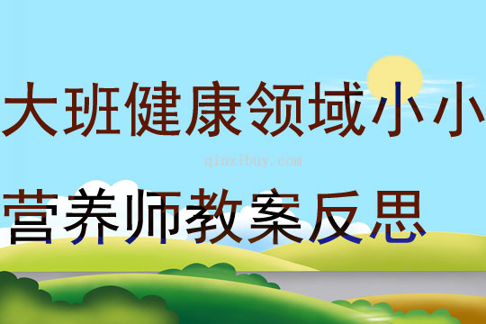 大班健康領域小小營養師教案反思