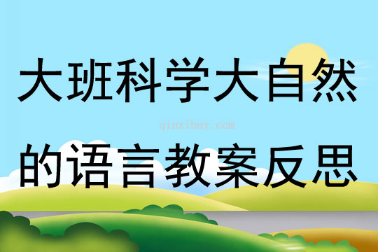 大班科學(xué)大自然的語(yǔ)言教案反思