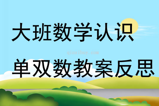 大班數學公開課認識單雙數教案反思