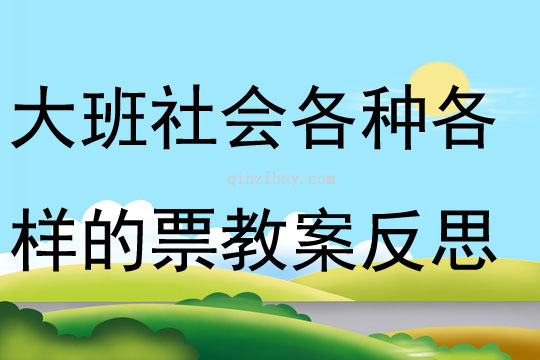 大班社會各種各樣的票教案反思