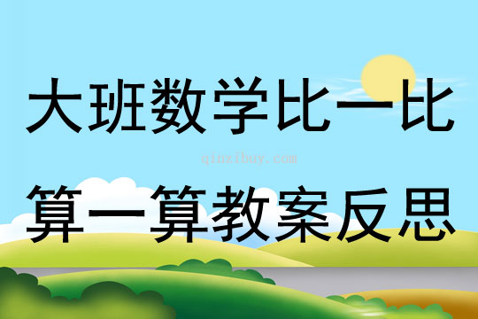 大班數(shù)學(xué)活動比一比算一算教案反思