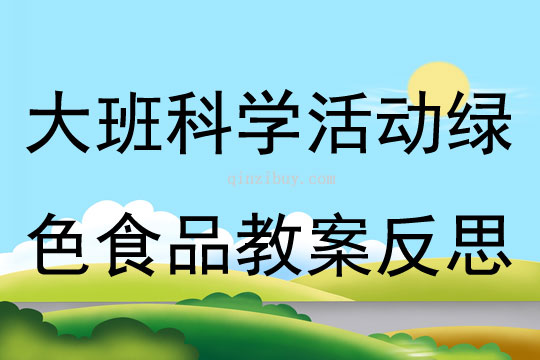 大班科學(xué)活動綠色食品教案反思