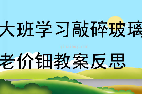 大班學習活動敲碎玻璃老價鈿教案反思