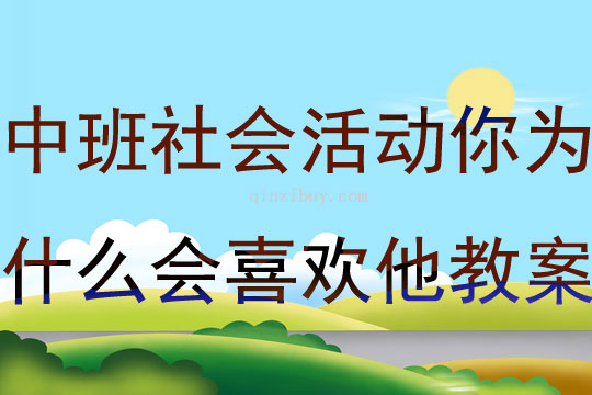 中班社會活動你為什么會喜歡他教案