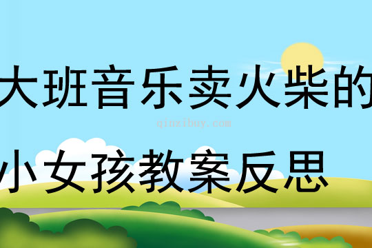 大班音樂活動優(yōu)秀賣火柴的小女孩教案反思