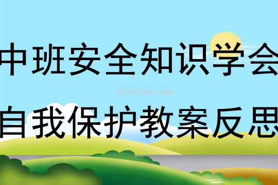 中班安全知識學會自我保護教案反思