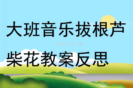大班音樂活動拔根蘆柴花教案反思