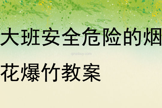 大班安全危險的煙花爆竹教案