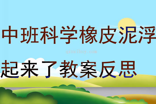 中班科學(xué)優(yōu)質(zhì)課橡皮泥浮起來了教案反思