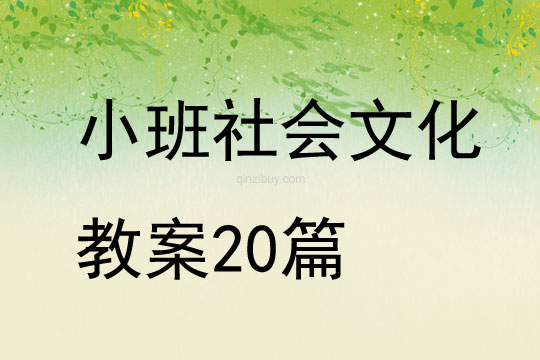 小班社會文化教案20篇