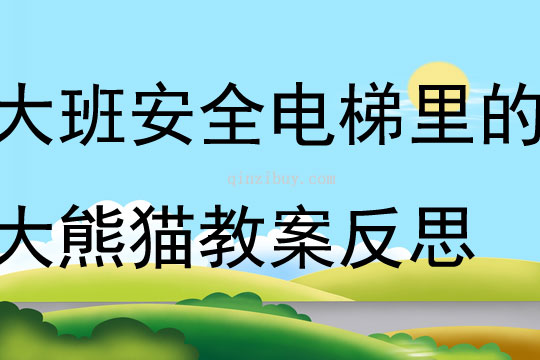 大班安全電梯里的大熊貓教案反思