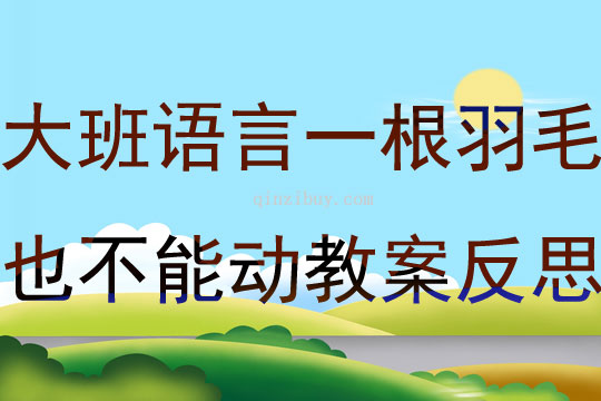 大班語(yǔ)言公開課一根羽毛也不能動(dòng)教案反思