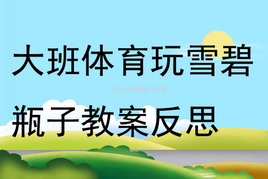 大班體育玩雪碧瓶子教案反思