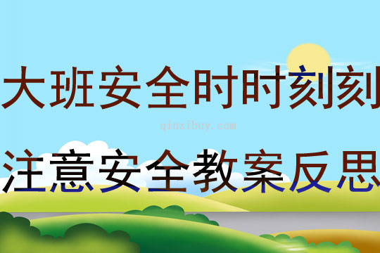 大班第一學期安全時時刻刻注意安全教案反思
