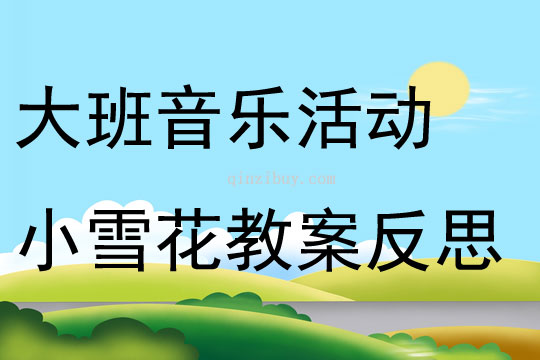 大班音樂優(yōu)質課小雪花教案反思