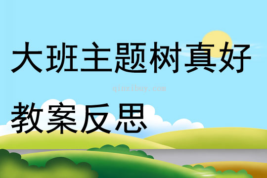 大班主題樹真好教案反思