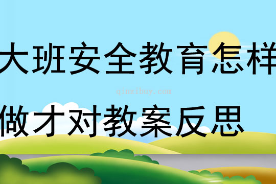 大班安全教育怎樣做才對教案反思