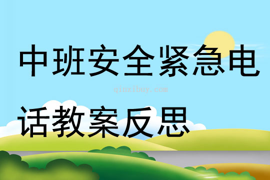 中班安全緊急電話教案反思