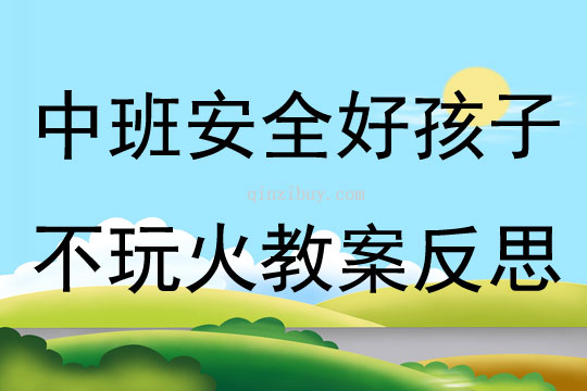 中班安全活動好孩子不玩火教案反思