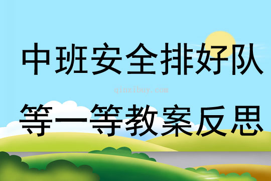 中班安全教育活動排好隊等一等教案反思
