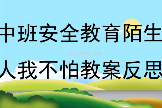 中班安全教育陌生人我不怕教案反思