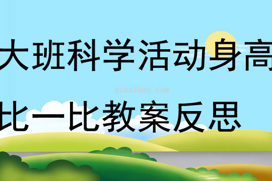大班科學活動身高比一比教案反思