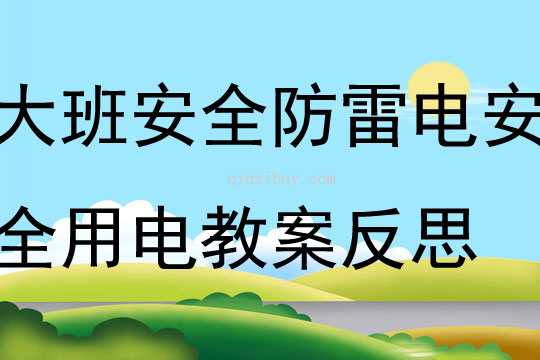 大班第一學期安全如何防雷電如何安全用電教案反思
