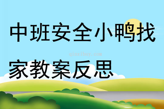 中班安全小鴨找家教案反思